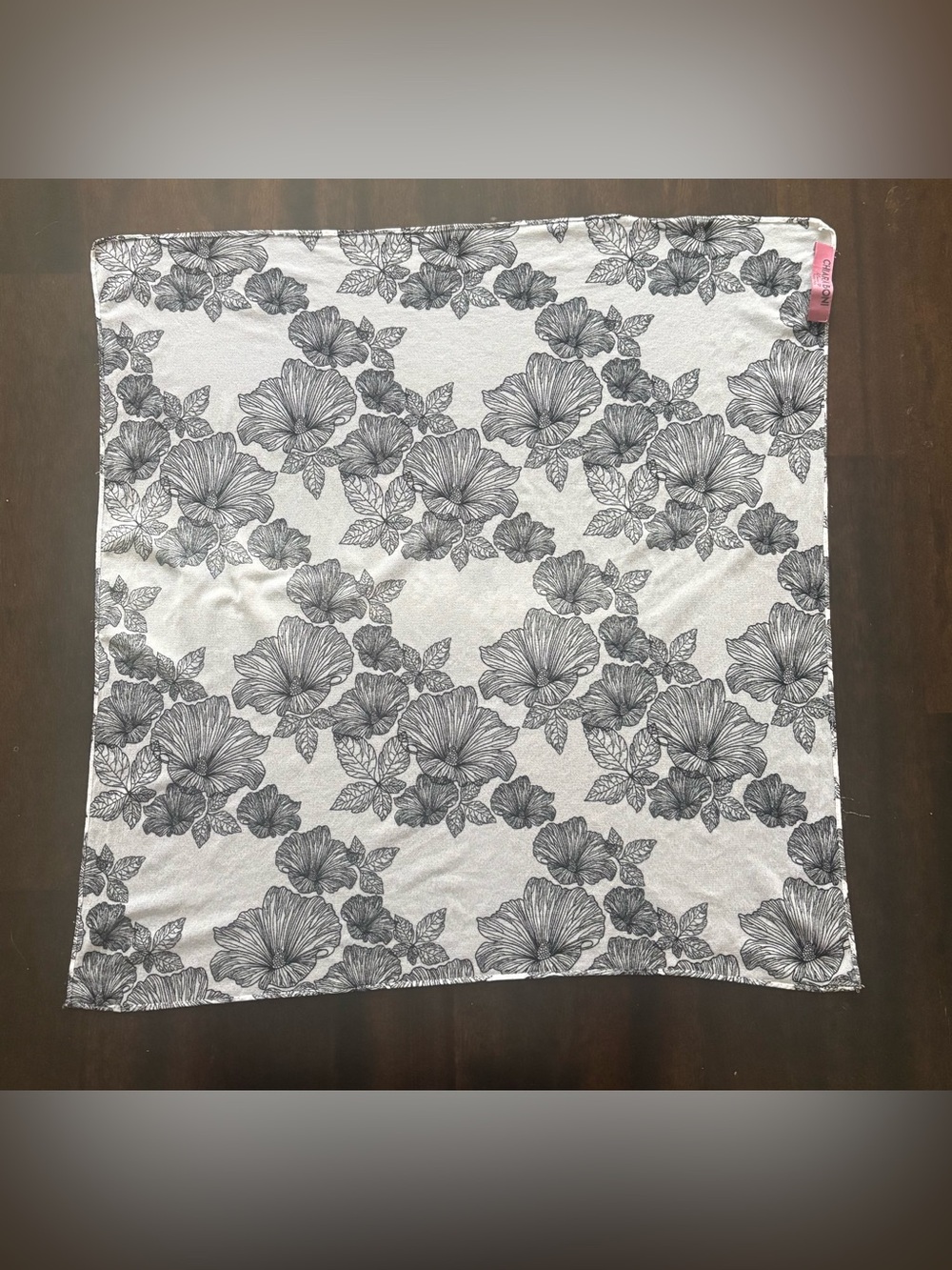 Chiara Boni La Petite Floral Scarf Wrap Made in Italy Black & White